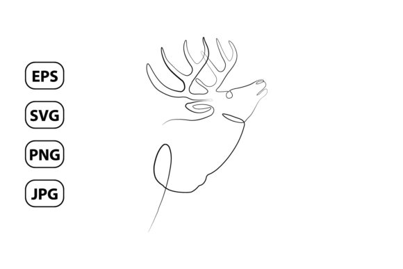 Download One Line Art Deer Graphic - Line art Collection
