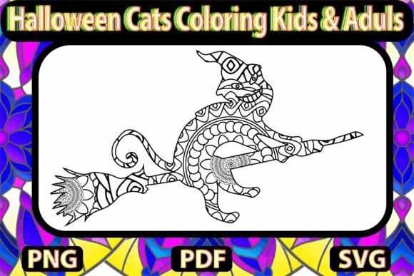Download Halloween Cats Coloring Kids &amp; Adult - Kids Collection