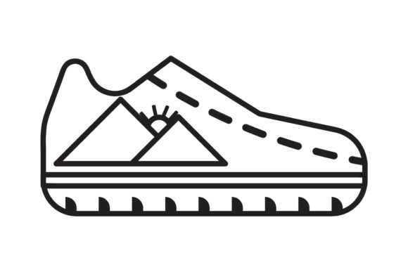 Download Travel Icon Casual Shoes Black Line Art - Line art Collection