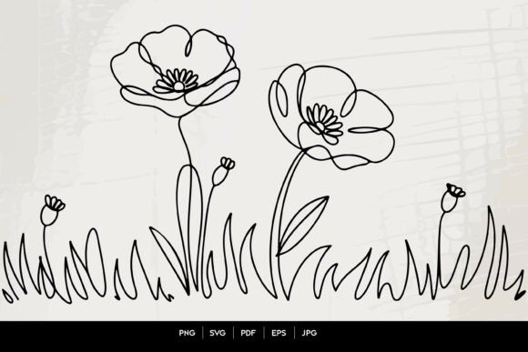 Download Minimal Poppy Flowers Line Art Design - Line art Collection