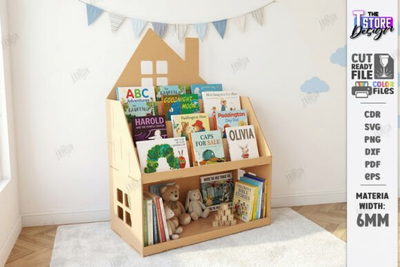 Download Kids Bookshelf Laser Cut | Nursery Decor - Kids Collection