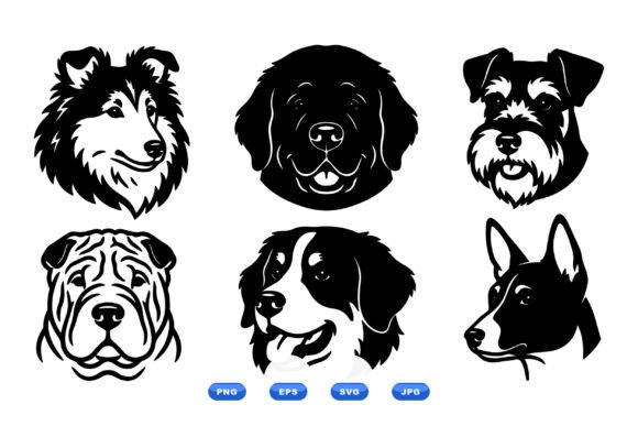 Download Dog Head Silhouette Pack - Dog head Collection