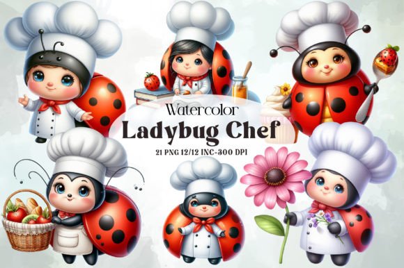 Download Watercolor Ladybug Chef Clipart - Chef clipart Collection