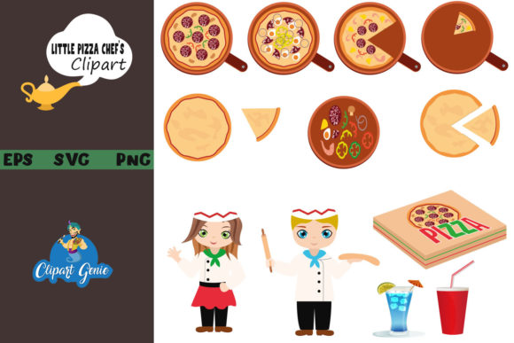 Download Little Pizza Chef Clipart Bundle - Chef clipart Collection