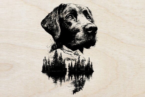 Download Dog Head with Forest Landscape - Dog head Collection