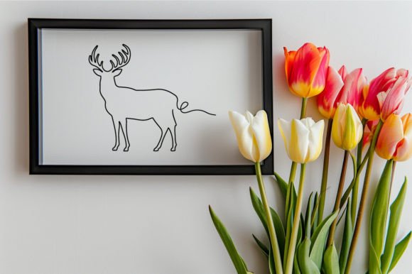 Download One Line Drawing of a Cute Deer Vector - Premium Resources