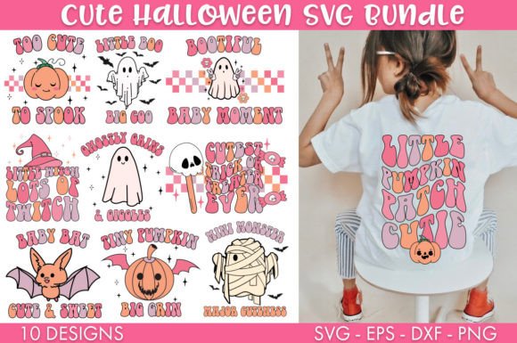 Download Retro Cute Kids Halloween SVG Bundle PNG - Kids Collection