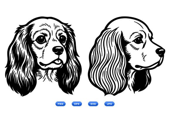 Download Vintage Dog Head Clipart Set - Dog head Collection